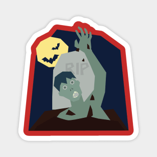 Halloween Zombie climbing out of grave Magnet