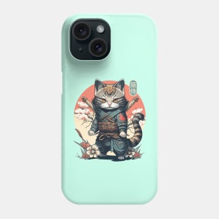 Samurai Cat Tattoo, Kawaii Ninja Cat Phone Case