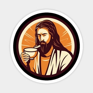 Christian Jesus Drinking Tea Magnet