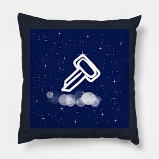 Key, decision, opening, real estate, investment, house, car, technology, light, universe, cosmos, galaxy, shine, concept Pillow