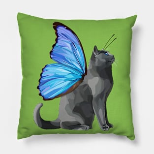 Blue Morpho Flitter Kitty Pillow