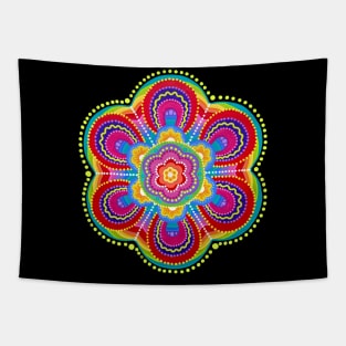 Dotwork Mandala Flower Tapestry