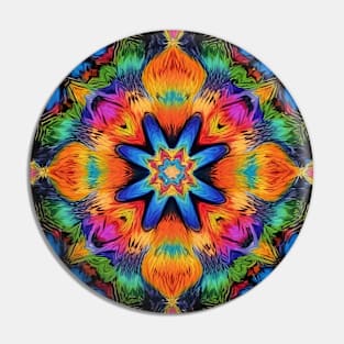 Meditate Kaleidoscope Mandala Pattern Pin