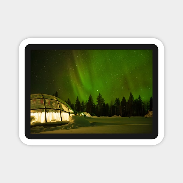 Nighttime in a Glass Igloo Magnet by krepsher