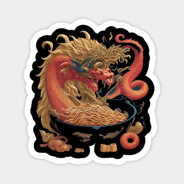 Red Dragon Ramen Magnet by vamarik