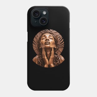 Wooden Carving of a Braided African Woman Phone Case