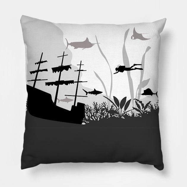 Sunken ship Pillow by Viktoria1703