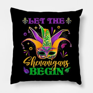 Cute Mardi Gras Mask Let The Shenanigans Begin Men Women Pillow