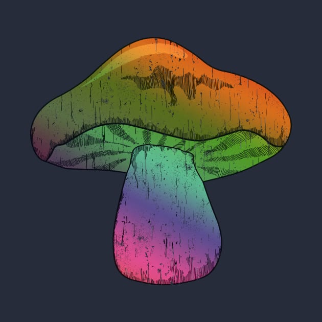 colorful, tie-dye mushroom by theglaze