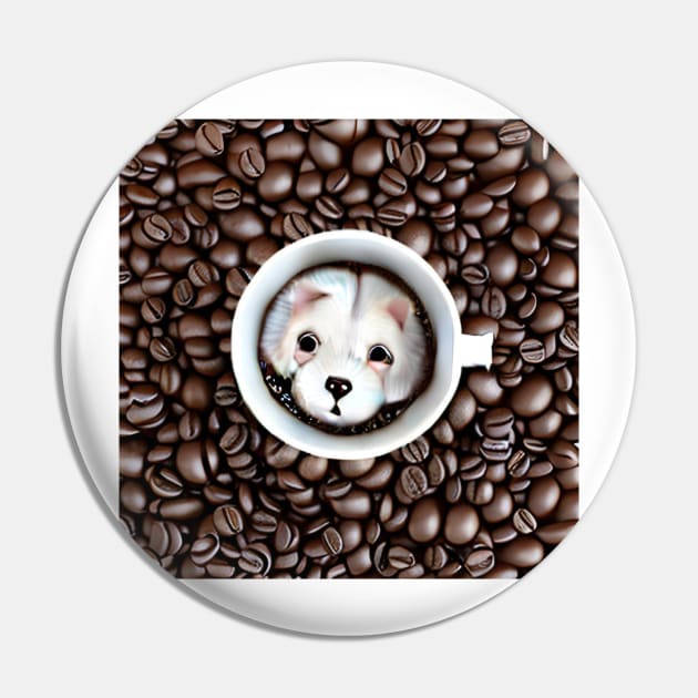 Puppuccino Coffee And Man's Best Friend The Dog Pin by ShopSunday