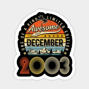 Awesome Since December 2003 Vintage 20th Birthday Magnet