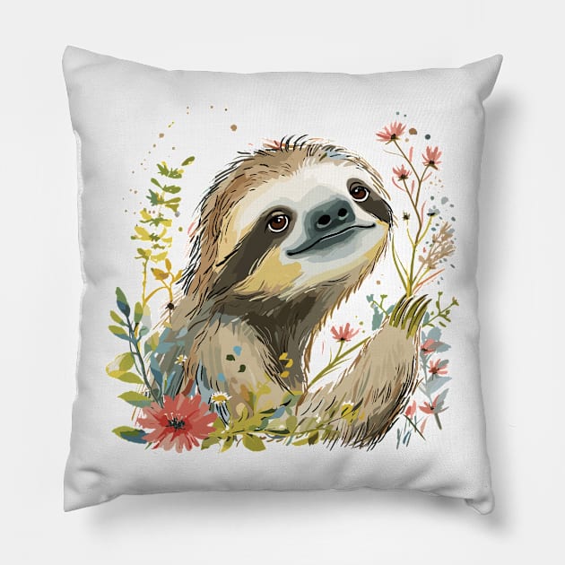 Cute Sloth Pillow by erzebeth