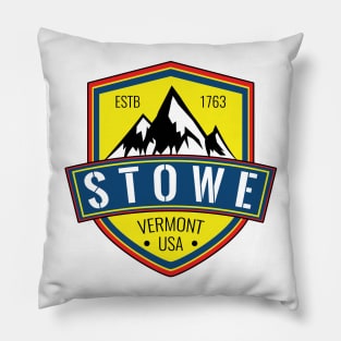 Skiing Stowe Vermont Ski Snowboarding Pillow