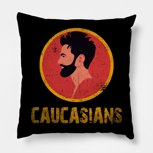 caucasians  distressed Pillow by V for verzet