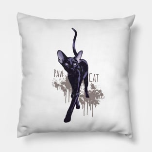 black cat paw Pillow