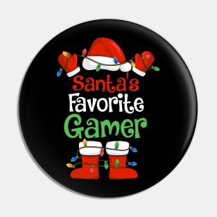 Santa's Favorite Gamer Funny Christmas Pajamas Pin