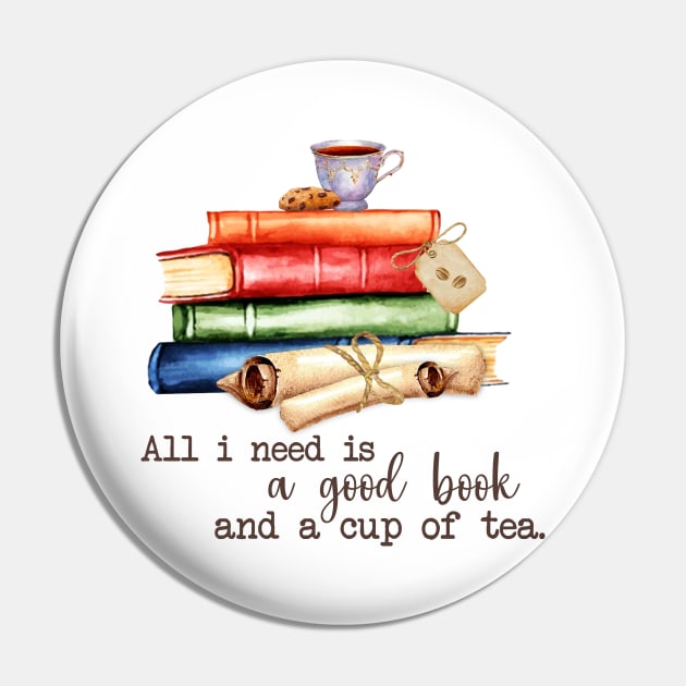 Good Book and cup of tea Pin by Author - J.E. Daelman