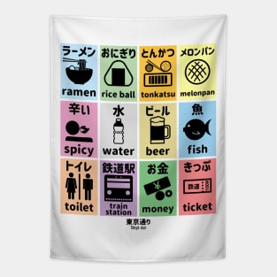 Japanese Tourist Icons Tapestry