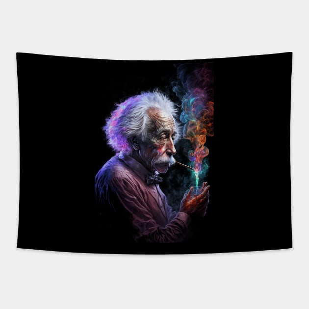 Neon Genius: Einstein Takes a Puff 3 Tapestry by MAPublishings