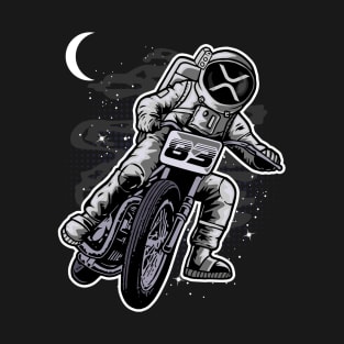 Astronaut Motorbike Ripple XRP Coin To The Moon Crypto Token Cryptocurrency Wallet HODL Birthday Gift For Men Women T-Shirt