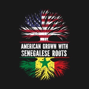 American Grown with Senegalese Roots USA Flag T-Shirt