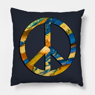 Peace Sign Paint Splatter Graphic Design Pillow