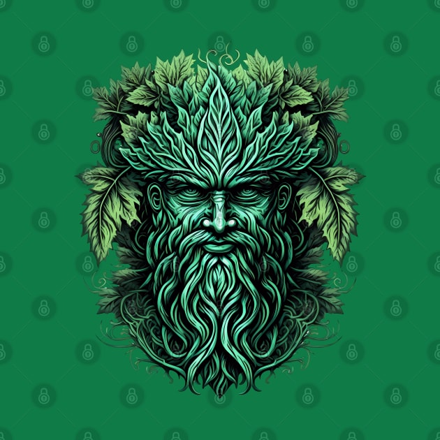 Jack Of The Wood Traditional Pagan Celtic Greenman by Tshirt Samurai