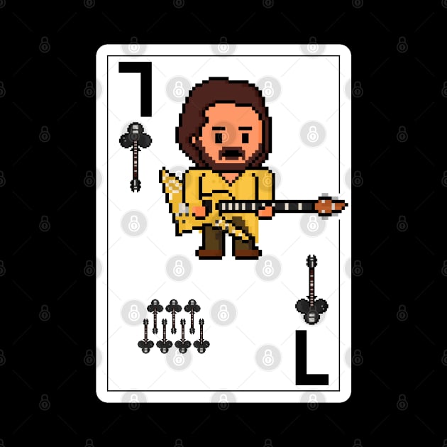 Pixelrockstars Seven of Clubs Playing Card by gkillerb