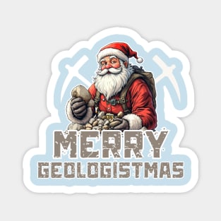 Merry Geologistmas Christmas Geologist Santa Claus Magnet