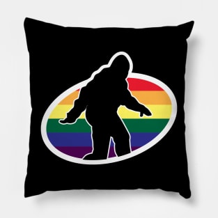 Rainbow Bigfoot Cryptid Pride Pillow