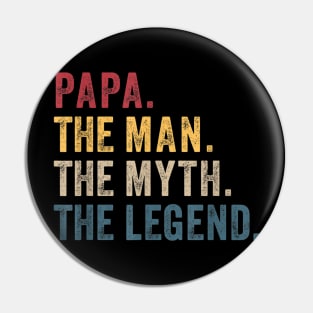 Papa Man Myth Legend Shirt For Mens & Dad Funny Father Gift Pin