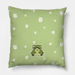 Grumpy Frog flowers Pillow