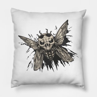Vintage Cicadas Attacking Design Pillow