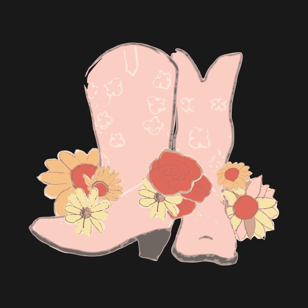 Pink Boots and Flowers by A2Gretchen