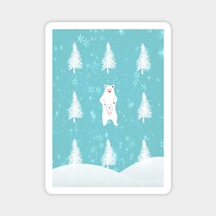 Christmas Dawn Bear Magnet