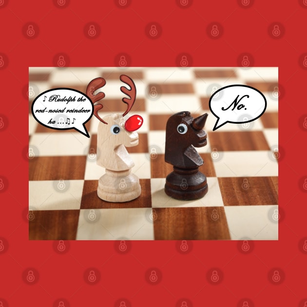 Funny Christmas Reindeer Chess Pieces by Humerushumor