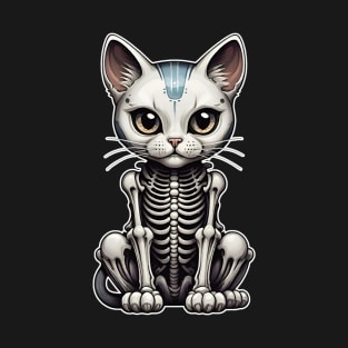 White Skeleton Cat 4 T-Shirt