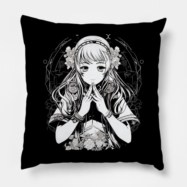 Kawaii Dreams - Cute Anime Girl Design Pillow by SzlagRPG