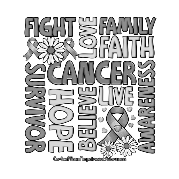 Cortical Visual Impairment Awareness - Fight love survivor ribbon by JerryCompton5879