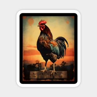 Beautiful Vintage Rooster Art | Classic Country Charm and Timeless Elegance Magnet