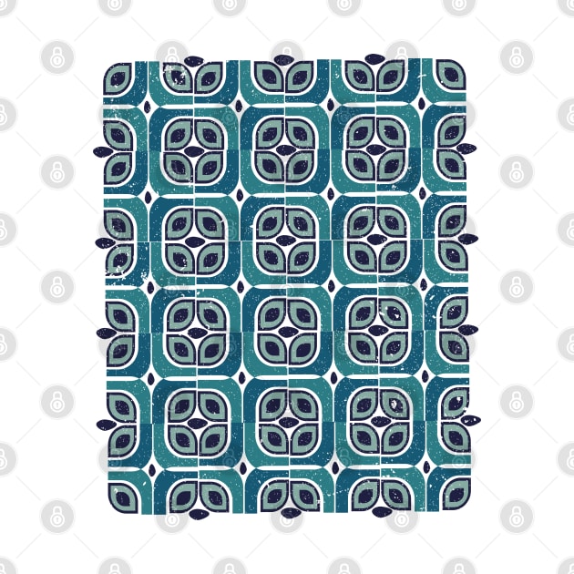 Teal Green and Blue Color Geometric Seamless Pattern by Ezzkouch