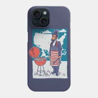 Fun 4th of July Abraham Lincoln Grilling BBQ // Funny America Summer Phone Case