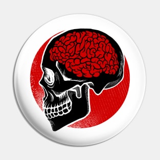 skull Red brain Pin