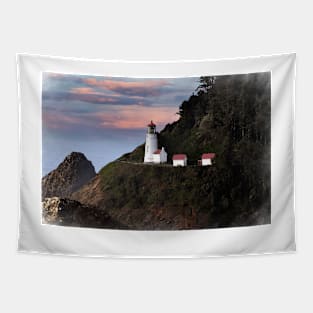 Heceda Head Lighthouse Watercolor Tapestry