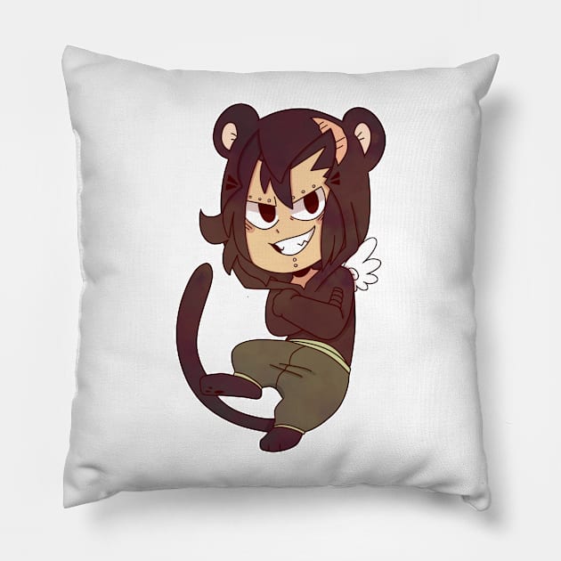 Gajeel in Pantherlily onesie Pillow by Dragnoodles