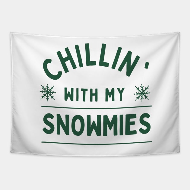 Chilling with Snowmies - Christmas Group Tapestry by abrill-official