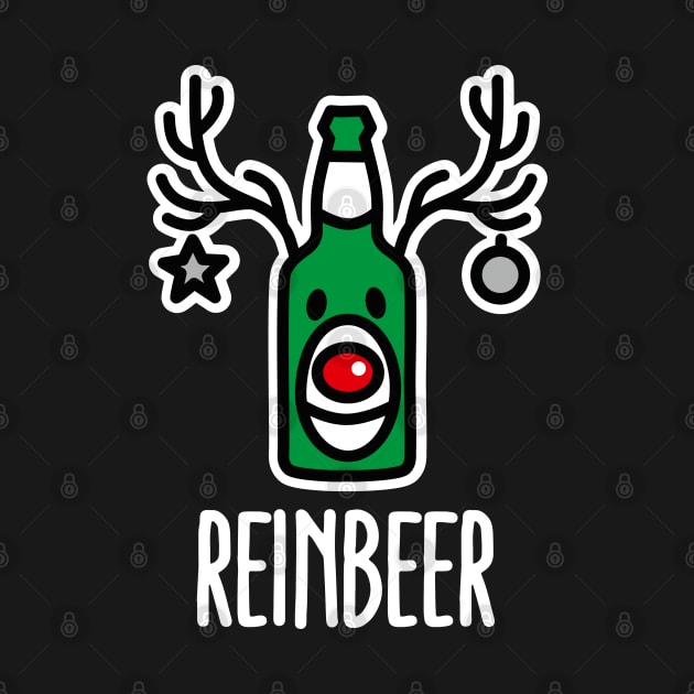 Reinbeer Reindeer Beer funny ugly Christmas pun by LaundryFactory