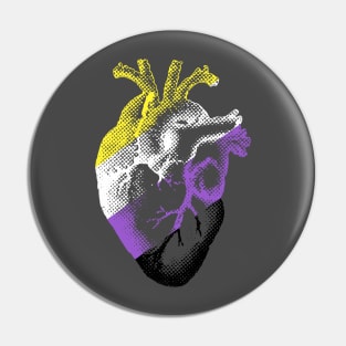 Nonbinary Heart Pin