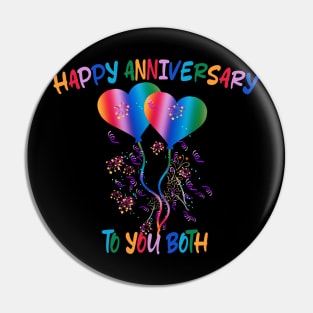 LGBTQ Happy Anniversary To You Both - Rainbow Pride Anniversary Pin