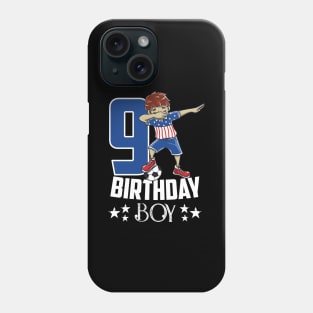 Birthday Gift 9 Year Old Boy Dabbing Soccer Player USA Shirt Phone Case